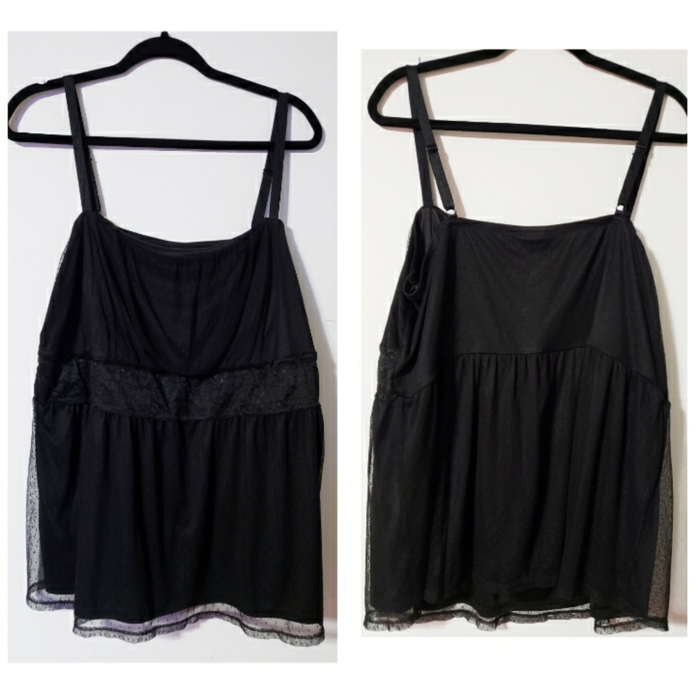 Torrid Black Lace Babydoll Style Tank Top 3X